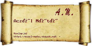 Aczél Máté névjegykártya