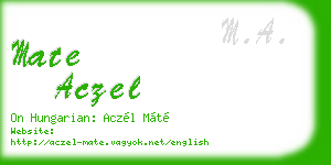 mate aczel business card